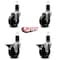 Service Caster 4'' Phenolic Wheel Swivel 1-5/8'' Expanding Stem Caster Set 2 Brakes, 4PK SCC-EX20S414-PHR-2-PLB-2-158 - alternate 4
